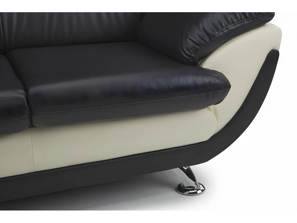 Canapé 2 Places En Simili INDICE - Bicolore Noir Et Ivoire 7 Canapé 2 Places En Simili INDICE - Bicolore Noir Et Ivoire – Image 5