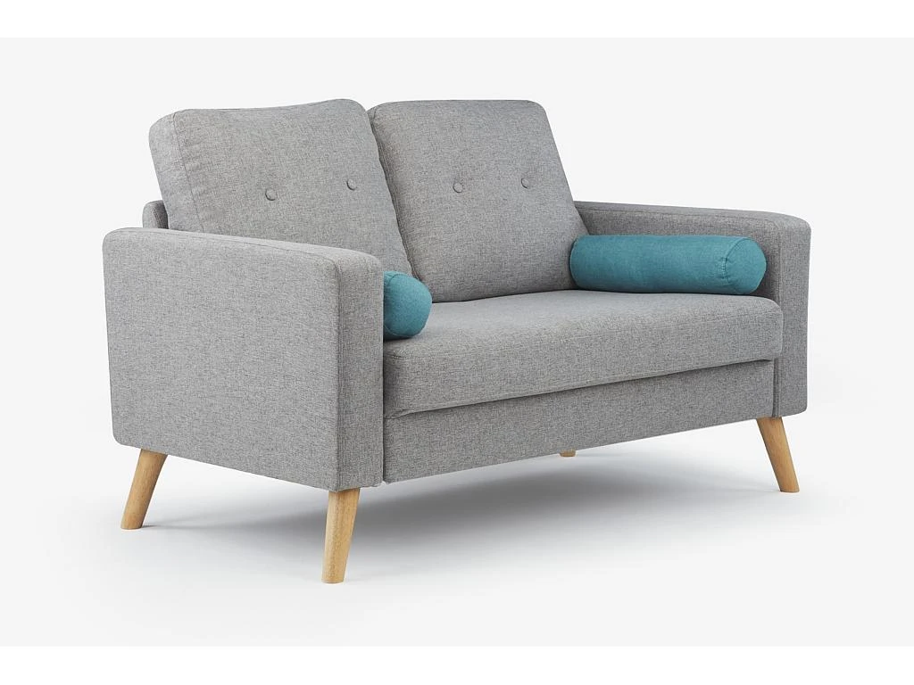 Canapé 2 Places TATUM En Tissu - Gris Chiné 5 Canapé 2 Places TATUM En Tissu - Gris Chiné – Image 3