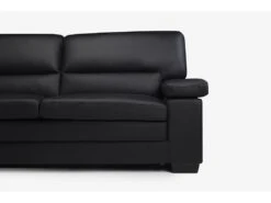 Canapé 3 Places En Cuir De Buffle Noir MIMAS -Meubles Soldes Boutique canape 474193