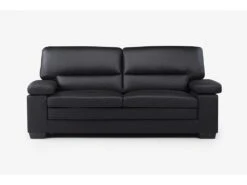 Canapé 3 Places En Cuir De Buffle Noir MIMAS -Meubles Soldes Boutique canape 474197