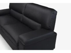 Canapé 3 Places En Cuir De Buffle Noir MIMAS -Meubles Soldes Boutique canape 474201