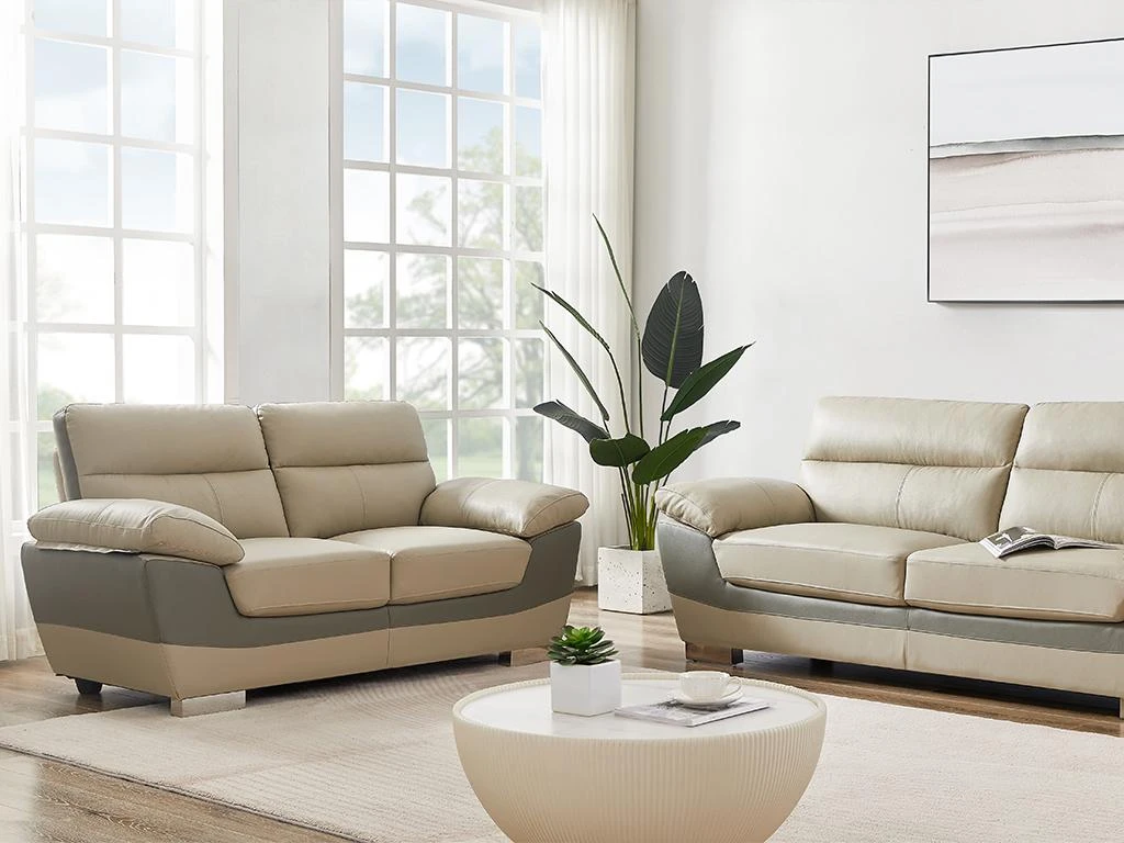 Canapé 2 Places En Cuir FRANCESCA - Taupe 3 Canapé 2 Places En Cuir FRANCESCA - Taupe