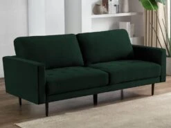 Canapé 3 Places En Velours Vert Sapin ESTELA