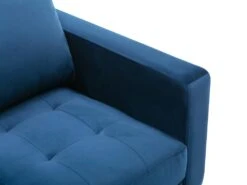 Canapé 3 Places En Velours Bleu ESTELA -Meubles Soldes Boutique canape 4837565