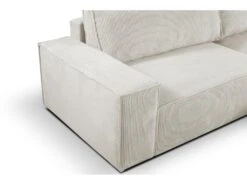 Canapé D'angle Convertible En Velours Côtelé Beige AMELIA De Pascal Morabito - Angle Droit -Meubles Soldes Boutique canape 487089