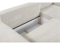 Canapé D'angle Convertible En Velours Côtelé Beige AMELIA De Pascal Morabito - Angle Droit -Meubles Soldes Boutique canape 487091