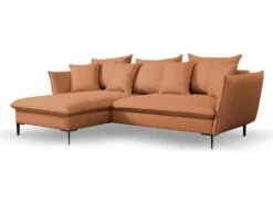 Canapé D'angle Convertible En Tissu Orange LAZARE De PASCAL MORABITO - Angle Gauche -Meubles Soldes Boutique canape 487401
