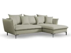 Canapé D'angle Convertible En Tissu Vert Clair LAZARE De PASCAL MORABITO - Angle Droit -Meubles Soldes Boutique canape 487415