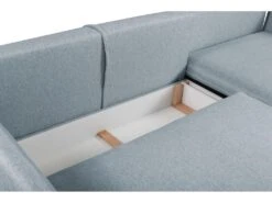 Canapé D'angle Convertible En Tissu Gris Bleuté LAZARE De PASCAL MORABITO - Angle Droit -Meubles Soldes Boutique canape 487433