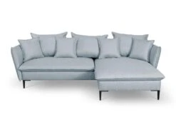 Canapé D'angle Convertible En Tissu Gris Bleuté LAZARE De PASCAL MORABITO - Angle Droit -Meubles Soldes Boutique canape 487439