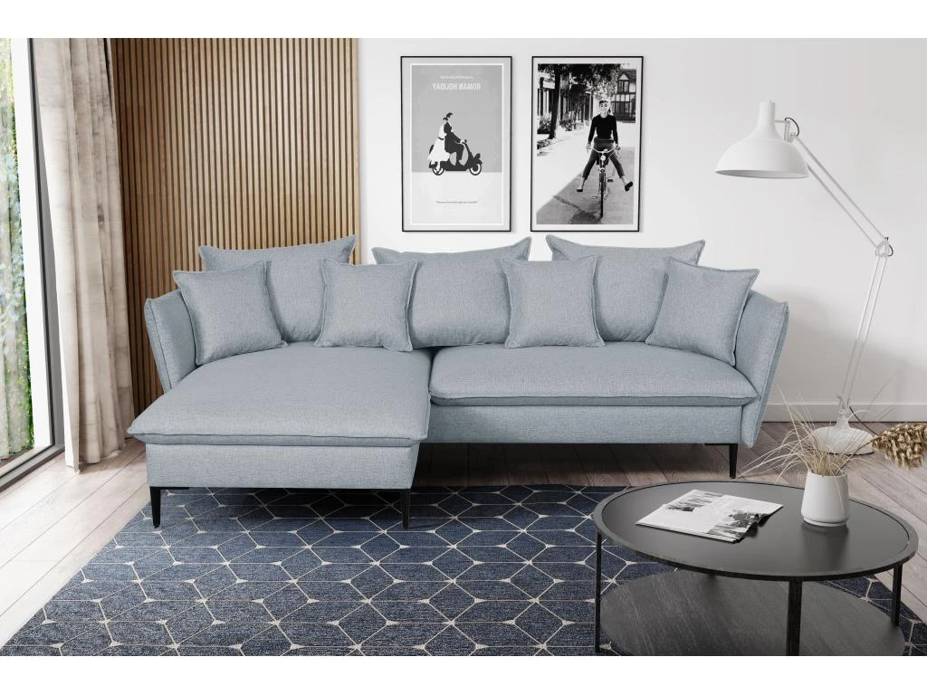 Canapé D'angle Convertible En Tissu Gris Bleuté LAZARE De PASCAL MORABITO - Angle Gauche 4 Canapé D'angle Convertible En Tissu Gris Bleuté LAZARE De PASCAL MORABITO - Angle Gauche – Image 2