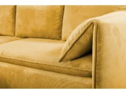 Canapé D'angle Convertible En Velours Côtelé Jaune Moutarde TEODORA De PASCAL MORABITO - Angle Gauche -Meubles Soldes Boutique canape 488007