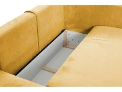 Canapé D'angle Convertible En Velours Côtelé Jaune Moutarde TEODORA De PASCAL MORABITO - Angle Gauche -Meubles Soldes Boutique canape 488009