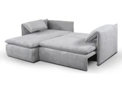 Canapé D'angle Convertible En Velours Côtelé Gris TEODORA De PASCAL MORABITO - Angle Gauche -Meubles Soldes Boutique canape 488041