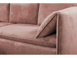 Canapé D'angle Convertible En Velours Côtelé Rose TEODORA De PASCAL MORABITO - Angle Gauche -Meubles Soldes Boutique canape 488061