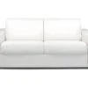 Canapé 3 Places Convertible Express En Simili CALITO - Blanc - Couchage 140 Cm - Matelas 22 Cm Avec Mémoire De Forme DUNLOPILLO -Meubles Soldes Boutique canape 489159