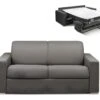 Canapé 2 Places Convertible Express En Tissu CALITO - Anthracite - Couchage Lattes Larges 120 Cm - Matelas 16 Cm Avec Mousse à Mémoire De Forme DUNLOPILLO -Meubles Soldes Boutique canape 489975