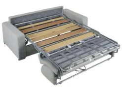 Canapé 2 Places Convertible Express En Tissu CALITO - Anthracite - Couchage Lattes Larges 120 Cm - Matelas 18 Cm Avec Mémoire De Forme DUNLOPILLO -Meubles Soldes Boutique canape 490019