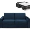 Canapé 3 Places Convertible Express En Velours CALITO - Bleu Nuit - Couchage Lattes Larges 140 Cm - Matelas 14 Cm Avec Mémoire De Forme DUNLOPILLO 1 Canapé 3 Places Convertible Express En Velours CALITO - Bleu Nuit - Couchage Lattes Larges 140 Cm - Matelas 14 Cm Avec Mémoire De Forme DUNLOPILLO -Meubles Soldes Boutique canape 490811