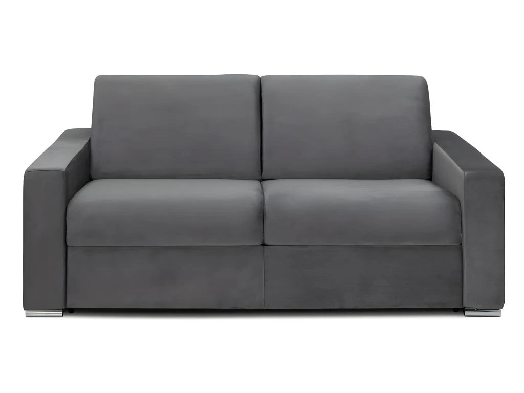Canapé 3 Places Convertible Express En Velours CALITO - Anthracite - Couchage Lattes Larges 140 Cm - Matelas 16 Cm Avec Mousse à Mémoire De Forme DUNLOPILLO 5 Canapé 3 Places Convertible Express En Velours CALITO - Anthracite - Couchage Lattes Larges 140 Cm - Matelas 16 Cm Avec Mousse à Mémoire De Forme DUNLOPILLO – Image 3