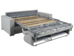 Canapé 4 Places Convertible Express En Velours CALITO - Bleu Nuit - Couchage Lattes Larges 160 Cm - Matelas 18 Cm Avec Mémoire De Forme DUNLOPILLO -Meubles Soldes Boutique canape 491187