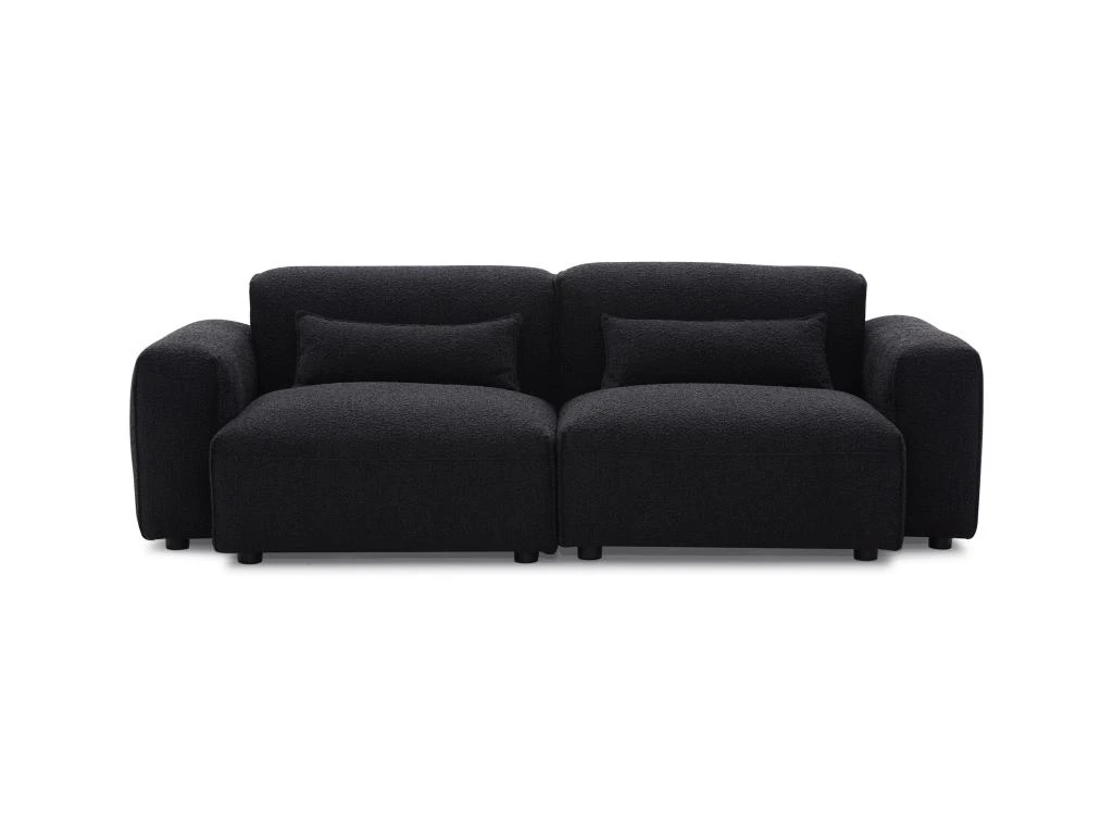 Canapé 3 Places En Tissu Sherpa Effet Peau De Mouton Noir MAGALI 5 Canapé 3 Places En Tissu Sherpa Effet Peau De Mouton Noir MAGALI – Image 3