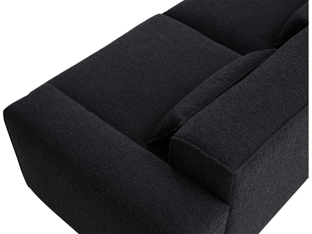 Canapé 3 Places En Tissu Sherpa Effet Peau De Mouton Noir MAGALI 7 Canapé 3 Places En Tissu Sherpa Effet Peau De Mouton Noir MAGALI – Image 5