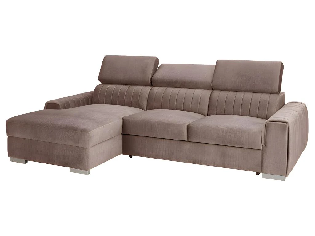 Canapé D'angle Gauche Convertible En Tissu Taupe LARICA De PASCAL MORABITO 6 Canapé D'angle Gauche Convertible En Tissu Taupe LARICA De PASCAL MORABITO – Image 4