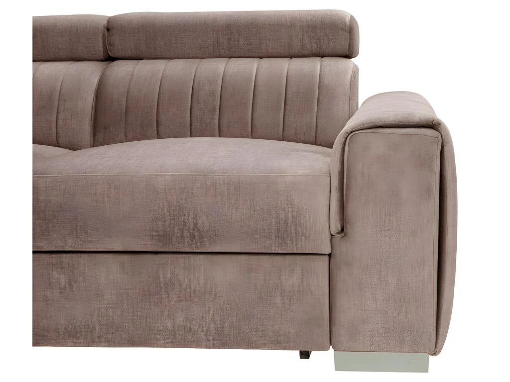 Canapé D'angle Gauche Convertible En Tissu Taupe LARICA De PASCAL MORABITO 7 Canapé D'angle Gauche Convertible En Tissu Taupe LARICA De PASCAL MORABITO – Image 5