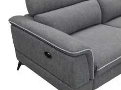 Canapé D'angle Droit Relax électrique En Tissu Gris COPOLI -Meubles Soldes Boutique canape 497549