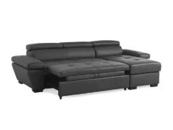 Canapé D'angle Convertible En Cuir JONOVA - Anthracite - Angle Droit 11 Canapé D'angle Convertible En Cuir JONOVA - Anthracite - Angle Droit -Meubles Soldes Boutique canape 503491