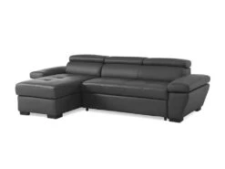 Canapé D'angle Convertible En Cuir JONOVA - Anthracite - Angle Gauche 11 Canapé D'angle Convertible En Cuir JONOVA - Anthracite - Angle Gauche -Meubles Soldes Boutique canape 503507