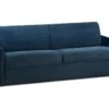 Canapé 4 Places Convertible Express En Velours CALIFE - Bleu Nuit - Couchage à Lattes Larges 160 Cm - Matelas 18 Cm -Meubles Soldes Boutique canape 503833
