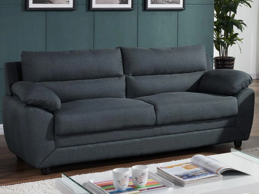 Canapé 3 Places MANOA En Tissu - Anthracite 3 Canapé 3 Places MANOA En Tissu - Anthracite