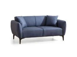 Canapé 2 Places En Tissu Bleu ZADAR