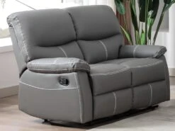 Canapé 2 Places Relax En Simili Gris CANBY