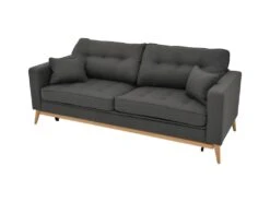 Canapé 3 Places Convertible En Tissu Anthracite KENZA -Meubles Soldes Boutique canape 7275405