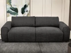 Canapé 3 Places En Tissu Anthracite GLADYS