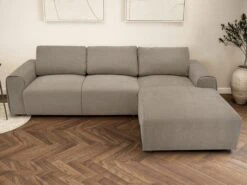 Canapé D'angle Droit En Tissu Beige GLADYS