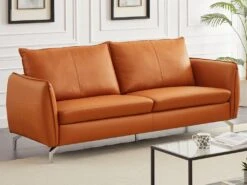 Canapé 3 Places En Cuir Camel LADOGA