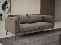 Canapé 3 Places En Tissu Taupe OCTAVIE