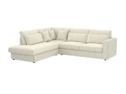 Grand Canapé D'angle Gauche En Velours Côtelé Crème MONDOVI -Meubles Soldes Boutique canape 8736709