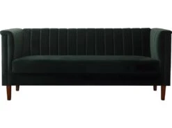 Canapé Fixe En Velours "Ellison" - 196 X 76 X 82 Cm - 3 Places - Vert Foncé 7 Canapé Fixe En Velours "Ellison" - 196 X 76 X 82 Cm - 3 Places - Vert Foncé -Meubles Soldes Boutique canape 8913013