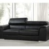 Canapé Fixe En Cuir Reconstitué Et PVC "Bari" - 210 X 96 X 72 Cm - 3 Places - Noir -Meubles Soldes Boutique canape 8913707