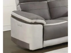 Canapé Relaxation 2 Places Motorisé En Tissu Bicolore Taupe - CLARA -Meubles Soldes Boutique canape 8914589