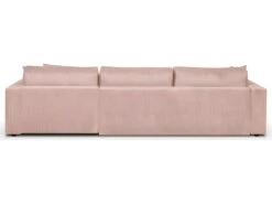 Canapé D'angle à Gauche Convertible 5 Places En Velours Côtelé Rose Pâle Avec Coffre De Rangement - Robin -Meubles Soldes Boutique canape 9168243