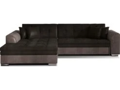 Canapé D'angle Convertible En Tissu Velours Luxe, Chocolat Et Marron, 5 Places, Angle Gauche (vu De Face), SOHO VELOURS -Meubles Soldes Boutique canape 9168511