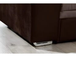 Canapé D'angle Convertible En Tissu Velours Luxe, Chocolat Et Marron, 5 Places, Angle Gauche (vu De Face), SOHO VELOURS -Meubles Soldes Boutique canape 9168513