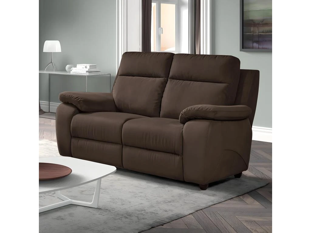 VIGO - Canapé Fixe 2 Places Tissu Marron 4 VIGO - Canapé Fixe 2 Places Tissu Marron – Image 2