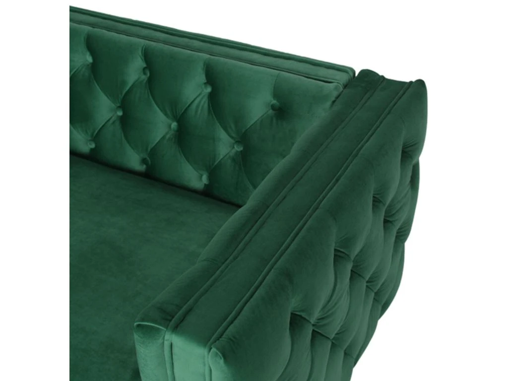 Canapé 2 Places Edward Velours Vert Pieds Doré 7 Canapé 2 Places Edward Velours Vert Pieds Doré – Image 5